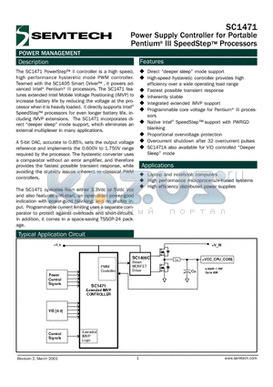 SC1471 datasheet - Power Supply Controller for Portable Pentium III SpeedStep Processors