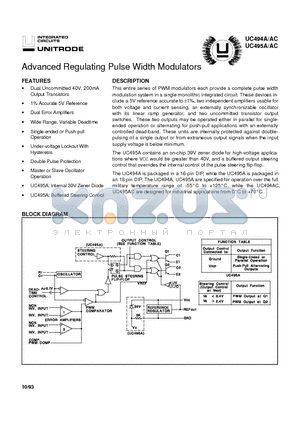 UC494AC datasheet - Advanced Regulating Pulse Width Modulators
