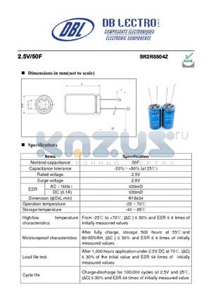 SC2R7302Z datasheet - High capacitance and low resistance for long cycle life applications