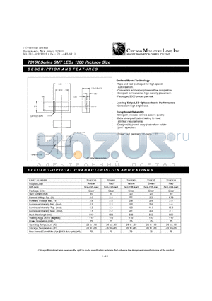 7016X1 datasheet - SMT LEDs 1208 Package Size