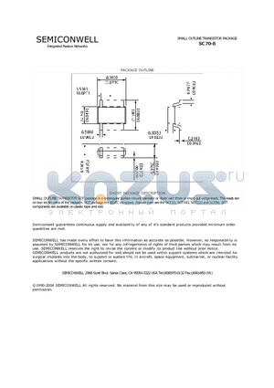 SC70-8 datasheet - SMALL OUTLINE TRANSISTOR PACKAGE