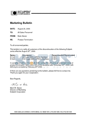 E11J2F1D-155.520MTR datasheet - OSCILLATOR