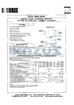 UF2D datasheet - SURFACE MOUNT ULTRAFAST RECTIFIER VOLTAGE - 50 TO 800 Volts CURRENT - 2.0 Amperes