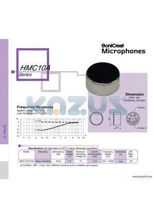 HMC1001A-65 datasheet - Microphones