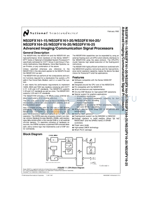 NS32FX164V-20 datasheet - Advanced Imaging/Communication Signal Processors