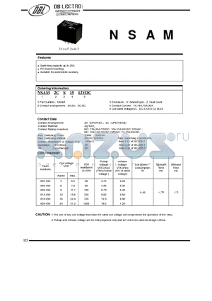 NSAM2CS76VDC datasheet - Switching capacity up to 20A