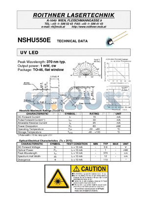 NSHU550E datasheet - UV LED