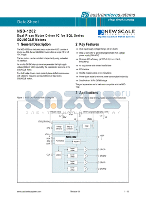 NSD-1202BQFT datasheet - Dual Piezo Motor Driver IC for SQL Series