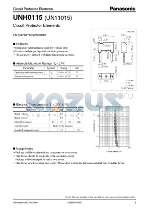 UN11015 datasheet - Circuit Protector Elements