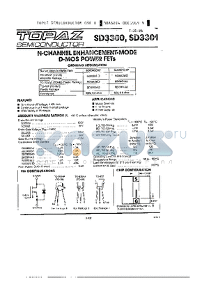 SD3301HD datasheet - N CHNNEL ENHANCEMENT MODE D MOS POWER FETS