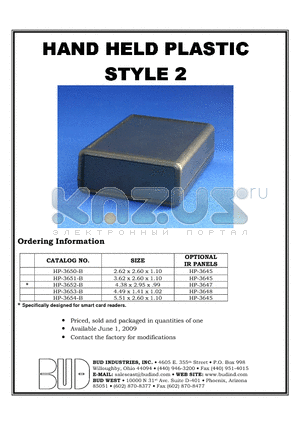 HP-3650-B datasheet - HAND HELD PLASTIC STYLE 2