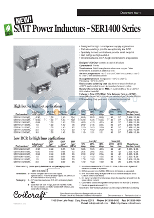 SER1408-301ME datasheet - SMT Power Inductors