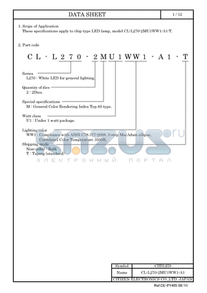 CL-L270-2MU1WW1-A1-T datasheet - LED lamp