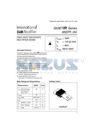 85EPF10 datasheet - FAST SOFT RECOVERY RECTIFIER DIODE