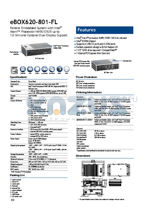 EBOX620-801-FL datasheet - Fanless operation design with full feature I/O