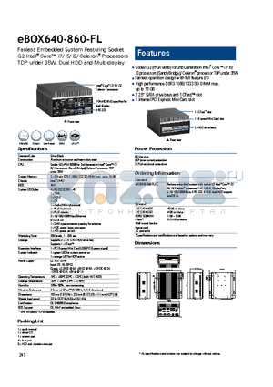 EBOX640-860-FL datasheet - 1 internal PCI Express Mini Card slot