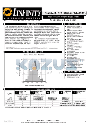 SG32825CQ datasheet - HIGH-SPEED CURRENT-MODE PWM