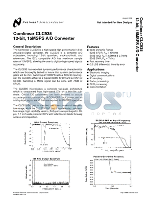 CLC935B8C datasheet - 12-bit, 15MSPS A/D Converter