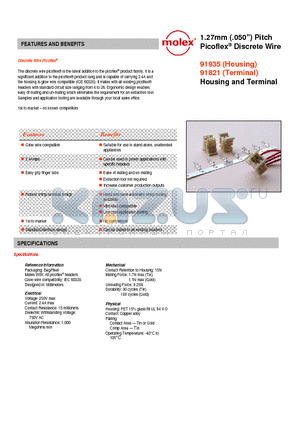 91935-9004 datasheet - Picoflex^ Discrete Wire