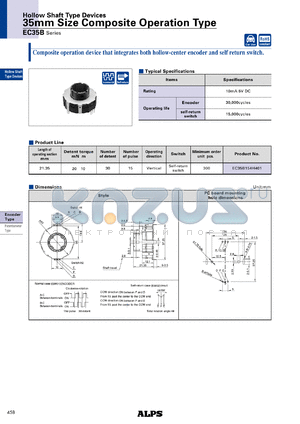 EC35B154H401 datasheet - 35mm Size Composite Operation Type