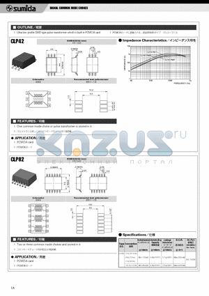 CLP42 datasheet - SIGNAL COMMON MODE CHOKES