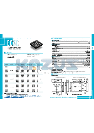 EC3C22 datasheet - 15 WATT WIDE INPUT DC-DC CONVERTERS