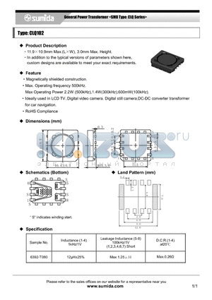 CLQ102 datasheet - General Power Transformer