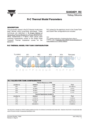 SI4434DY-RC datasheet - R-C Thermal Model Parameters