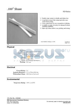 929951-00 datasheet - 100 Shunt