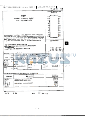 9344FM datasheet - BINARY (4-BIT BY 2-BIT) FULL MULTIPLIER