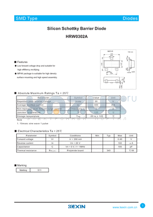 HRW0302A datasheet - Silicon Schottky Barrier Diode