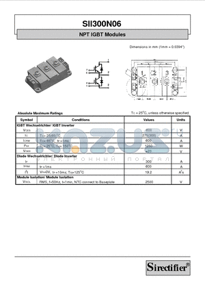 SII300N06 datasheet - NPT IGBT Modules