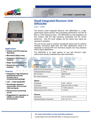 SIRU2300 datasheet - Small Integrated Receiver Unit