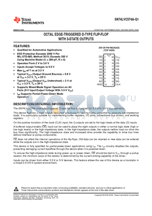 CLVC574AQDWRG4Q1 datasheet - OCTAL EDGE-TRIGGERED D-TYPE FLIP-FLOP WITH 3-STATE OUTPUTS