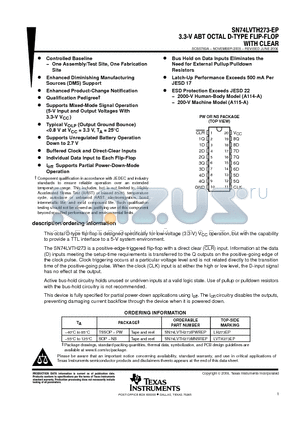 CLVTH273MNSREPG4 datasheet - 3.3-V ABT OCTAL D-TYPE FLIP-FLOP WITH CLEAR