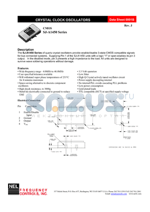 SJ-145C datasheet - CRYSTAL CLOCK OSCILLATORS