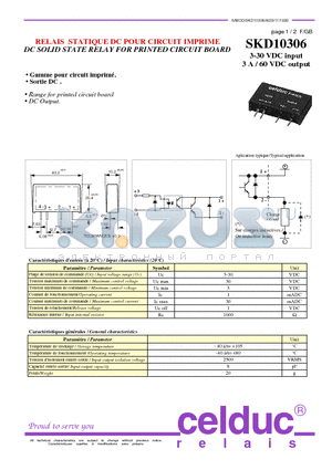 SKD10306 datasheet - DC SOLID STATE RELAY FOR PRINTED CIRCUIT BOARD