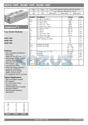 SKND150F datasheet - Fast Diode Modules