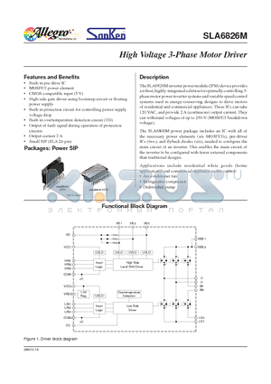 SLA6826M datasheet - High Voltage 3-Phase Motor Driver
