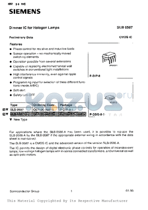 SLB0587G datasheet - DIMMER IC FOR HALOGEN LAMPS