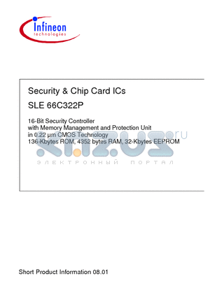 SLE66C322P datasheet - Security & Chip Card ICs