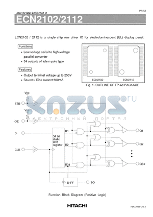 ECN2102 datasheet - HIGH-VOLTAGE MONOLITHIC IC