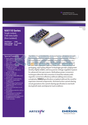 NXI110-12P1V8CY datasheet - non-isolated dc-dc converters