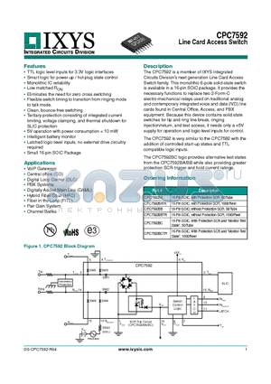 CPC7592BBTR datasheet - Line Card Access Switch