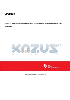 CP3BT23 datasheet - CP3BT23 Reprogrammable Connectivity Processor with Bluetooth and Dual CAN Interfaces