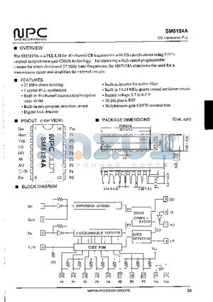 SM5124A datasheet - CB Transceiver PLL