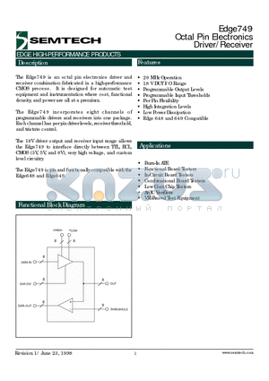 EDGE749 datasheet - Octal Pin Electronics Driver/Receiver