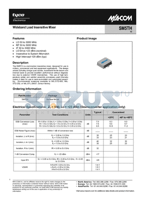 SM5TH datasheet - Wideband Load Insensitive Mixer