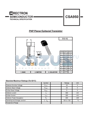 CSA950 datasheet - PNP Planar Epitaxial Transistor