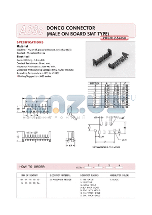 A33C04BG1 datasheet - DONCO CONNECTOR (MALE ON BOARD SMT TYPE)